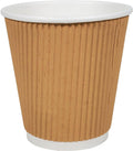 Morning Dew - 10 oz Squat Hot Paper Cup - Ripple - Kraft - 20 x 25 count