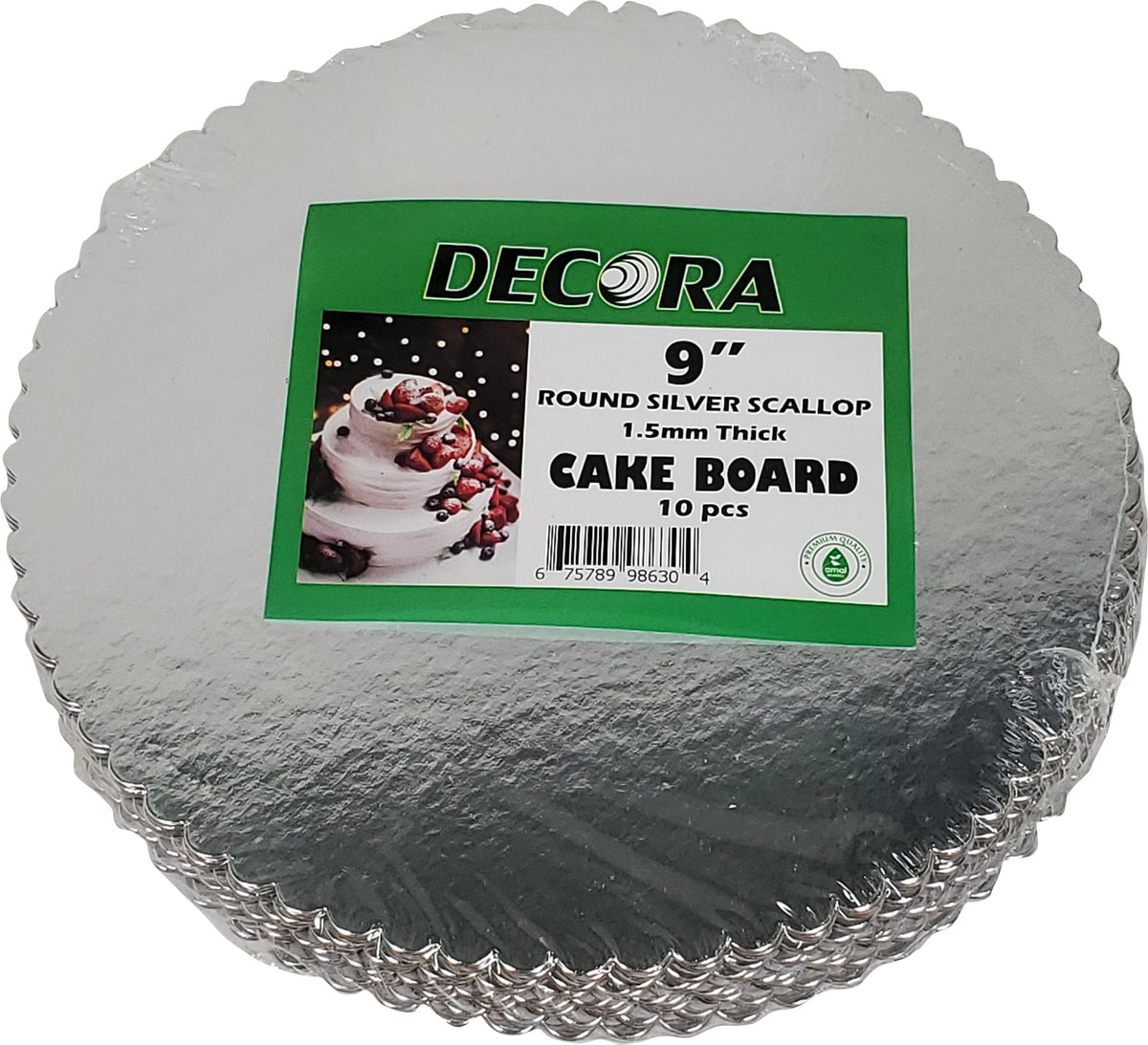 Decora - 9" Silver Scallop Sheets - Round - 1.5mm Thick