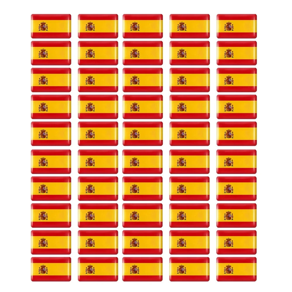 Epoxy Spain Flag Sticker Car Interior Decoration Decal | 10 / 20 / 50 Pack for SEAT / Cup Holder