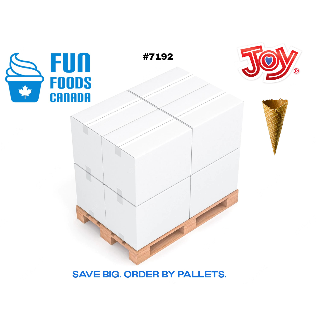 Waffle Classic Large #7192 | Joy Cone Co. | 12/16 Pack | 192 Count Per Case | Sold By The Pallet 36 Cases = 6912 Cones | Cones Distributor Canada