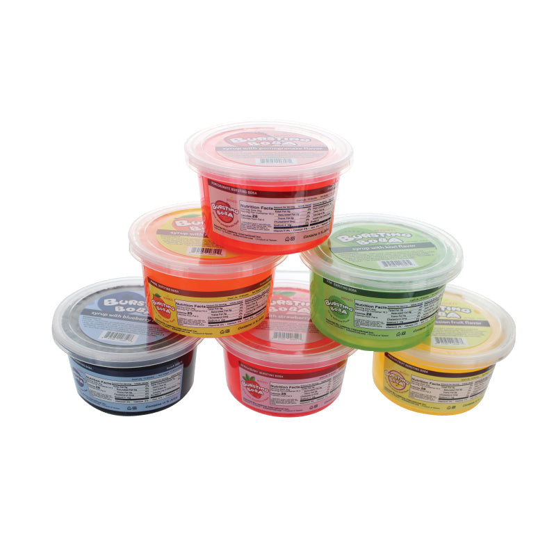 Strawberry Bursting Boba® | Popping Boba | 490g Mini Tub | 6 Mini Tubs Per Case | 90 Cases Per Pallet | Ships Free Within Canada on Orders Above CAD $199